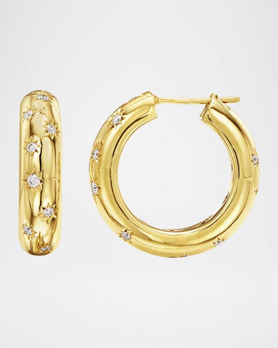 Celestial 18K Yellow Gold & Diamond Cosmos Large Hoop Earrings